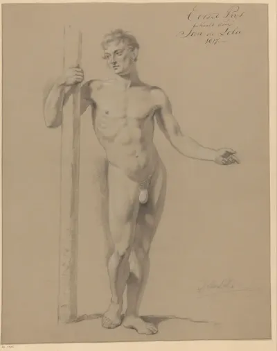 Staand mannelijk naakt, van voren gezien (1e prijs 1817)