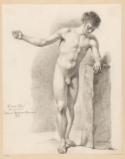 Staand mannelijk naakt, van voren gezien (1e prijs 1818)