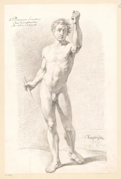 Staand mannelijk naakt, van voren gezien (2e prijs 1789)
