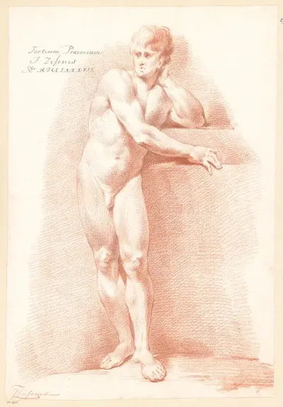 Staand mannelijk naakt, van voren gezien (3e prijs 1787)