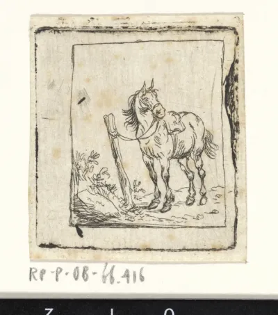 Staand paard naar links