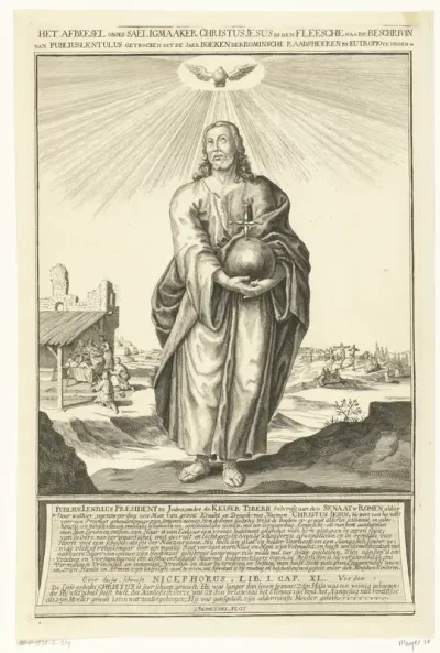 Staande Christus met rijksappel en H. Geest