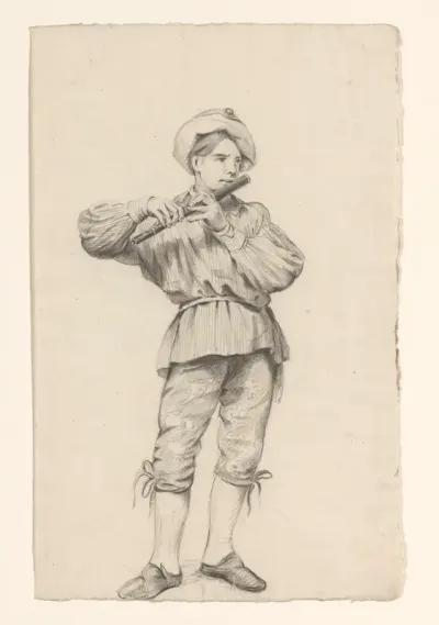 Staande fluitspeler
