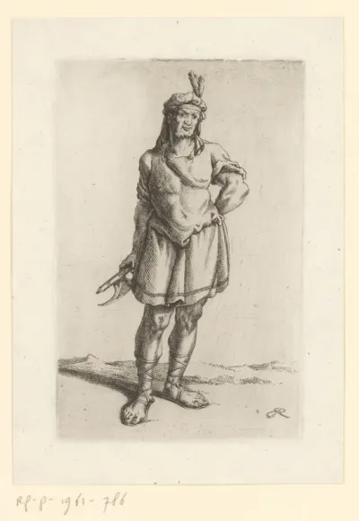 Staande krijgsman met bijl