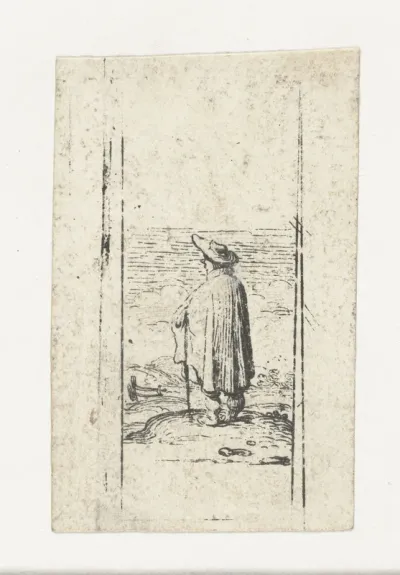 Staande man in landschap