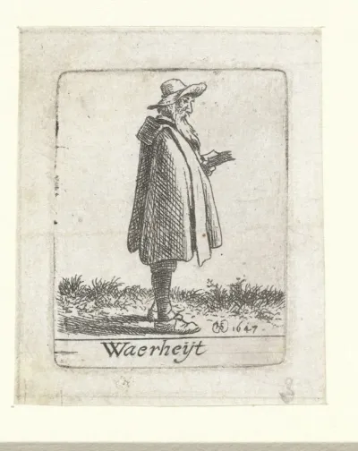Staande man in profiel met boek