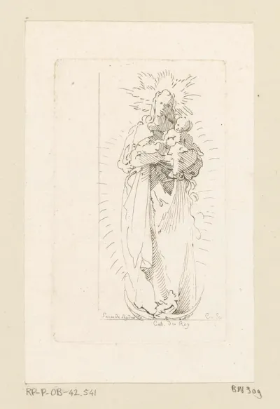 Staande Maria met Christuskind op een halve maan