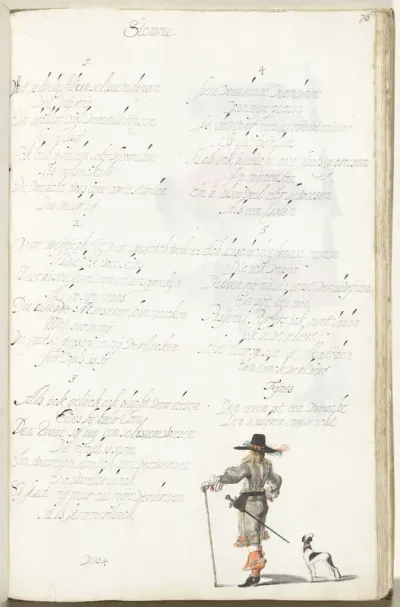 Staande officier, van achteren