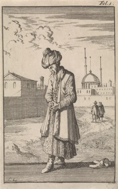 Staande Turk in gebed