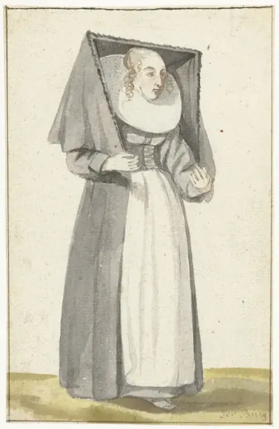 Staande vrouw in Münsterse kleding