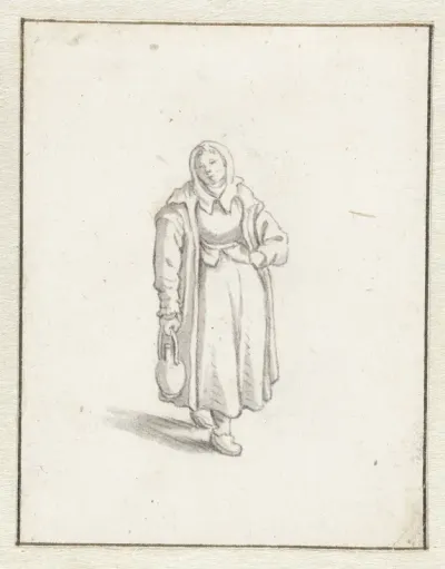 Staande vrouw met een kruik