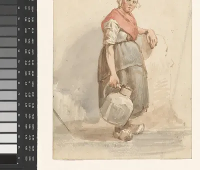 Staande vrouw met kruik
