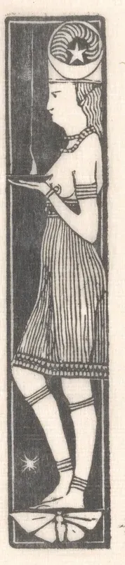 Staande vrouw met lamp