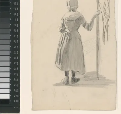 Staande vrouw met vlag