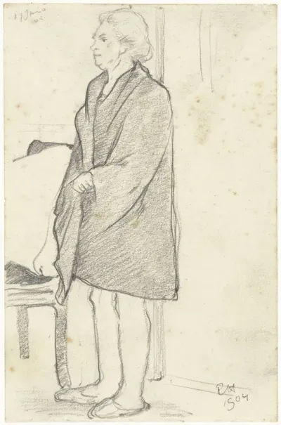Staande vrouw op sloffen (Mevrouw van der Schalk-van der Hoeven?)