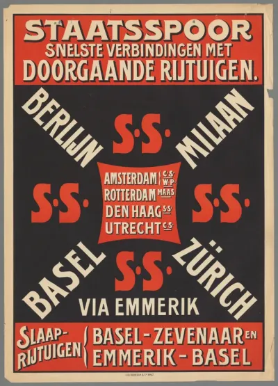 Staatsspoor snelste verbindingen met doorgaande rijtuigen. Berlijn Milaan Basel Zürich via Emmerik. Slaaprijtuigen Basel - Zevenaar en Emmerik - Basel