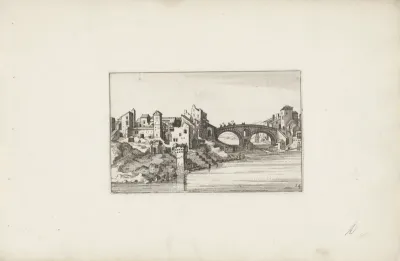Stad met een brug over een rivier