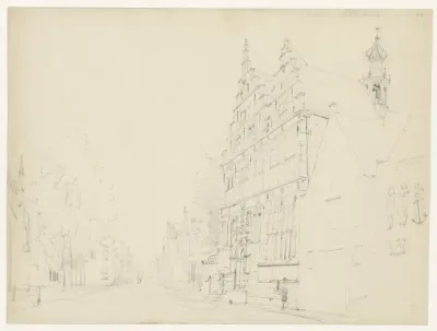 Stadhuis en kerk te Naarden