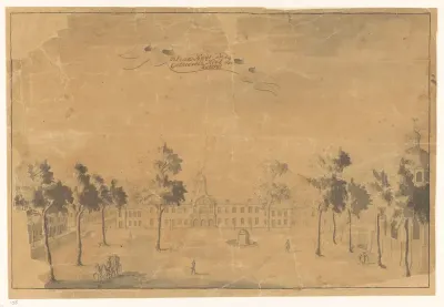 Stadhuis en kerk van Batavia