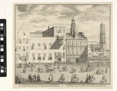 Stadhuis van Utrecht waar het vredescongres werd gehouden, 1712
