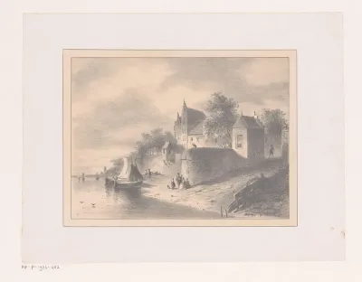 Stadsgezicht aan een rivier