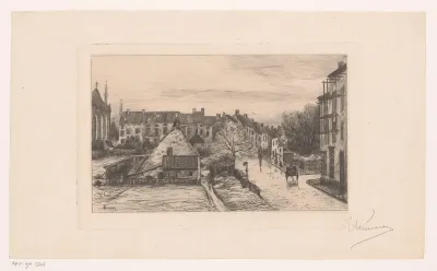 Stadsgezicht in de regen