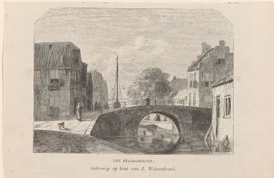 Stadsgezicht met een brug
