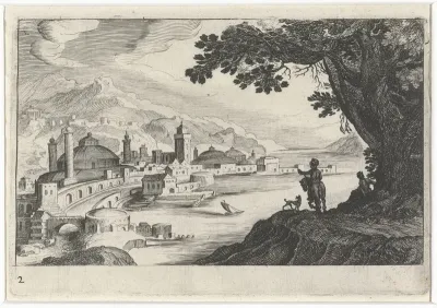 Stadsgezicht met een gebouw met een koepelvormig dak
