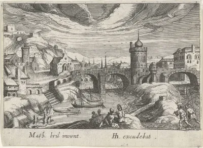 Stadsgezicht met een rivier