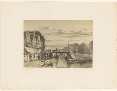 Stadsgezicht met gracht