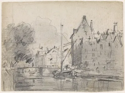 Stadsgezicht met gracht