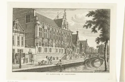 Stadsgezicht met Kanselarij te Leeuwarden
