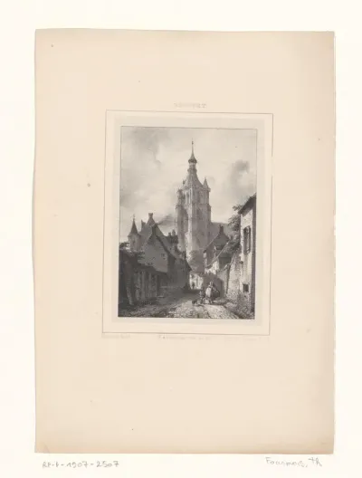 Stadsgezicht met kerk