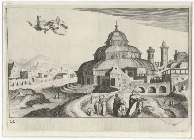 Stadsgezicht met Mercurius