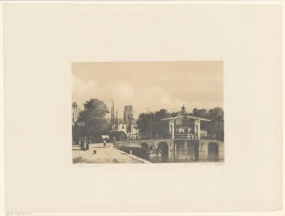 Stadsgezicht met ophaalbrug