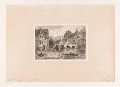 Stadsgezicht met rivier