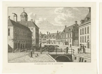 Stadsgezicht met Stadhouderlijk Hof te Leeuwarden