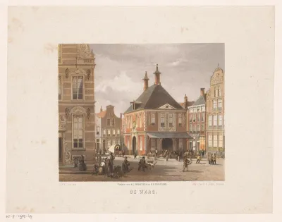 Stadsgezicht met waag in Groningen