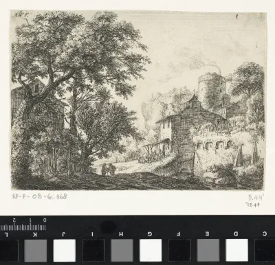 Stadsmuur met een herberg