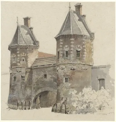 Stadspoort met torens