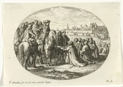 Stadssleutels worden aangeboden aan Lodewijk XIV, koning van Frankrijk