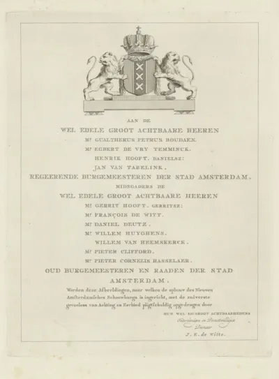 Stadswapen van Amsterdam en opdracht