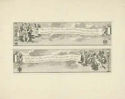 Stadswapen van Delft, geflankeerd door putti
