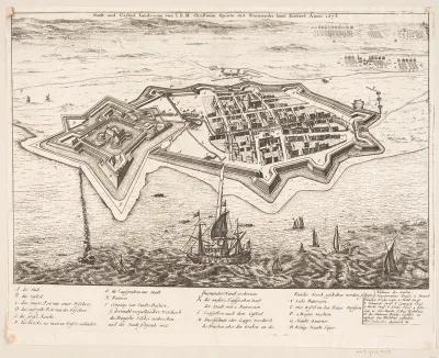 Stadt und Castel Landscron von I.K.M Christiano Quinto Erobert Anno 1676