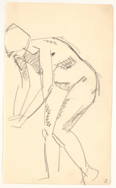 Stående foroverbøjet model