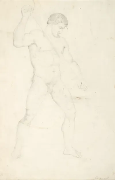 Stående mandlig model (gips?)