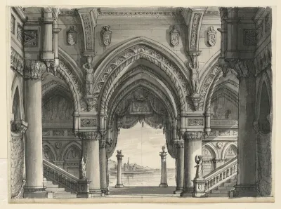 Stage Design, View from Palace in Venice