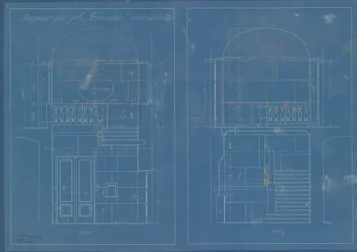 Stambena kuća Nikole pl. Tomašića, projekt pregradnje, stubište/pogledi