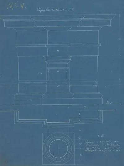 Stambena zgrada Frank, studija toskanskog stupa