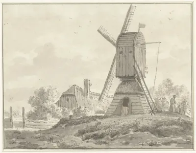 Standaardmolen en boerderij